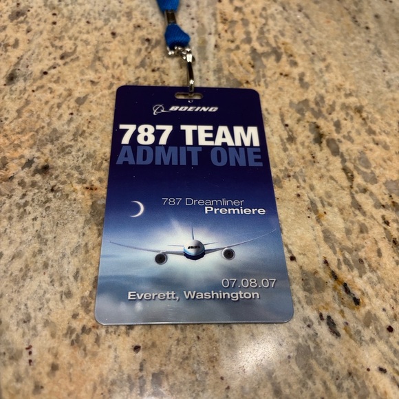 Boeing 787 Team Admit One Lanyard - Picture 3 of 5